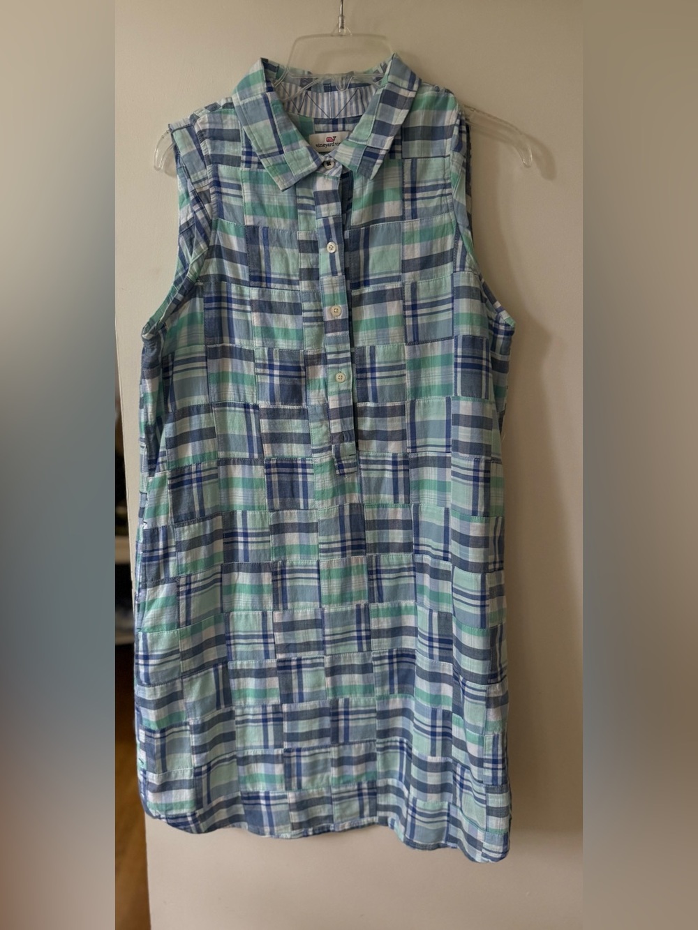 Vineyard Vines Margo Madras Shirt Dress Size 10 - Picture 6 of 8